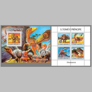 Dinosaurs and other prehistoric animals on stamps of São Tomé and Príncipe 2004