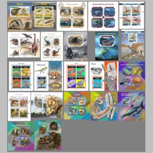 Dinosaurs and others prehistoric animals on stamps of Sao Tome and Principe 2021
