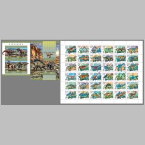 Dinosaurs on stamps of Solomon Islands 2016