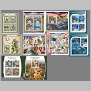 Dinosaurs and other prehistoric animals on stamps of Solomon Islands 2017