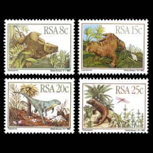 Prehistoric animals from Karoo region on stamps of South Africa 1982