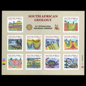 Fossils and reconsructions of prehistoric animals and humans  on stamps of South Africa 2016