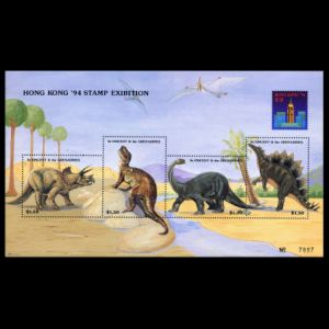 dinosaurs on stamps of St Vincent 1994