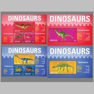 Dinosaurs on stamps of Union island and the Grenadines 2014