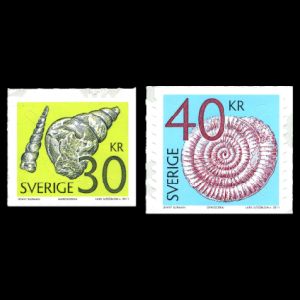 fossils on stamps of Sweden 2011