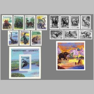 Dinosaurs on stamps of Tanzania 1991