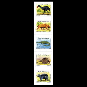 Prehistoric animals on stamps of Uruguay 1997