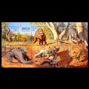 Prehistoric animals, mega fauna on stamps of Australia 2008