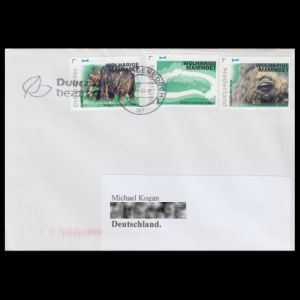 Woolly Mammoth personal stamps of the Netherlands on circulated cover