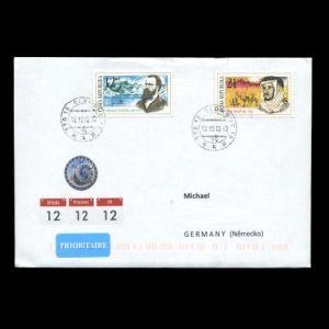 Deinotherium on Works of art on postage stamps used cover of Czech Republic 2005