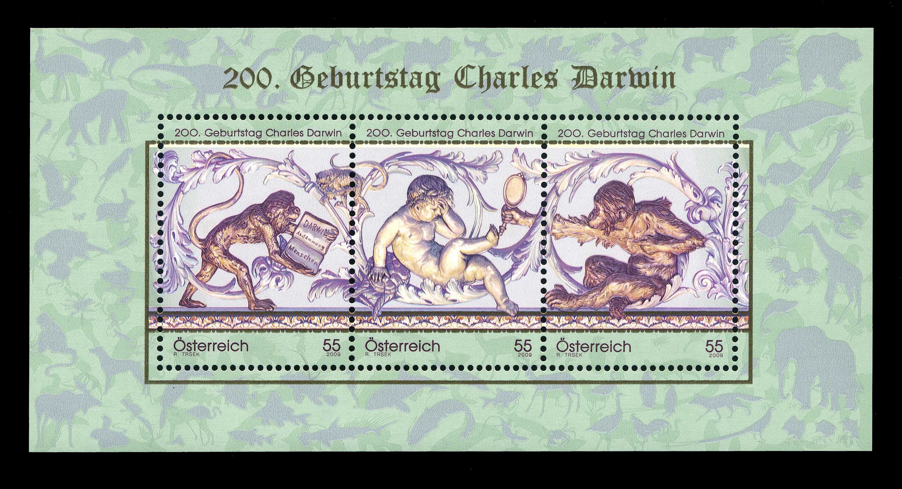 Stamps of Austria 2009 - 200th anniversary of the birth of Charles Darwin