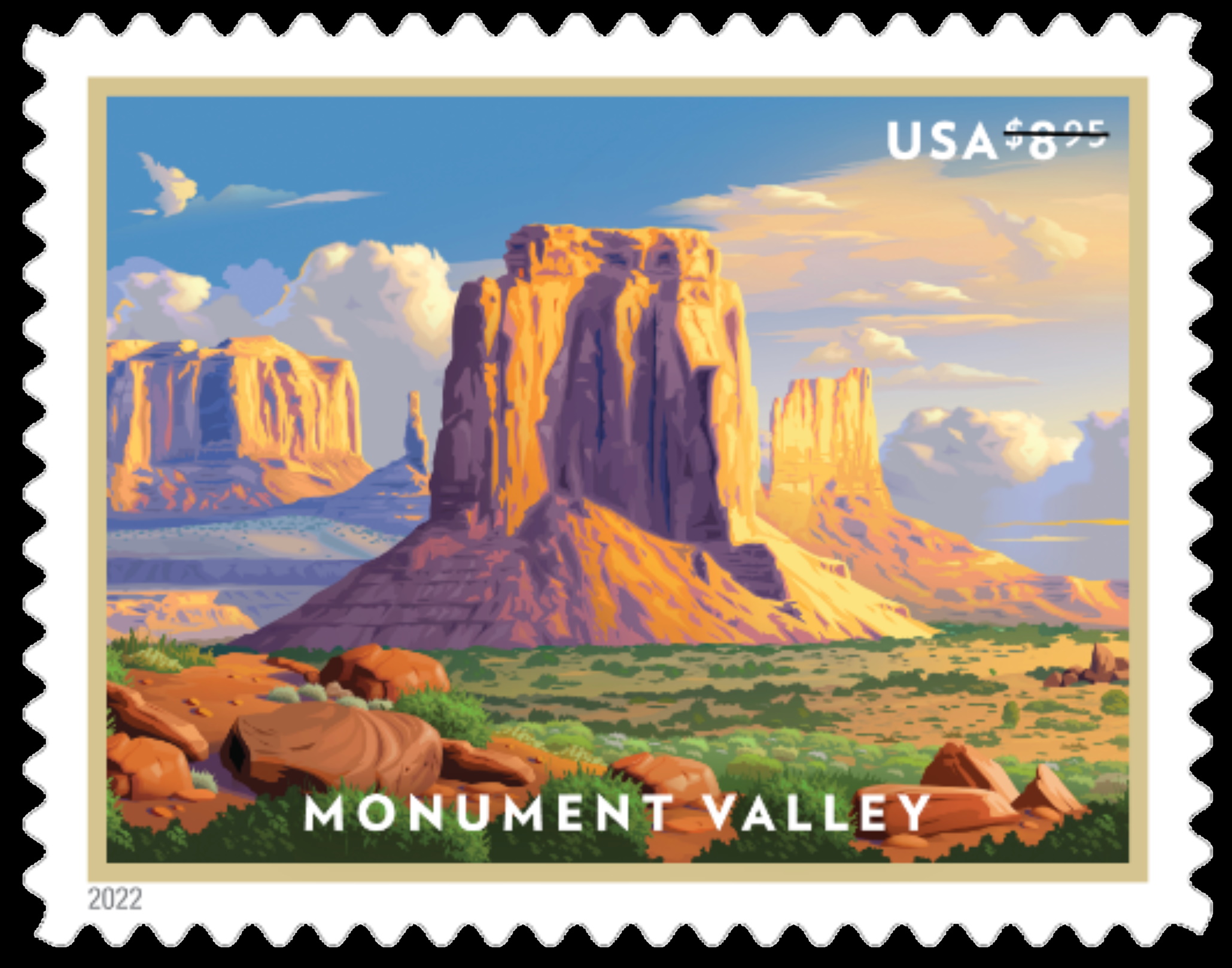 Monument Valley on stamp of USA