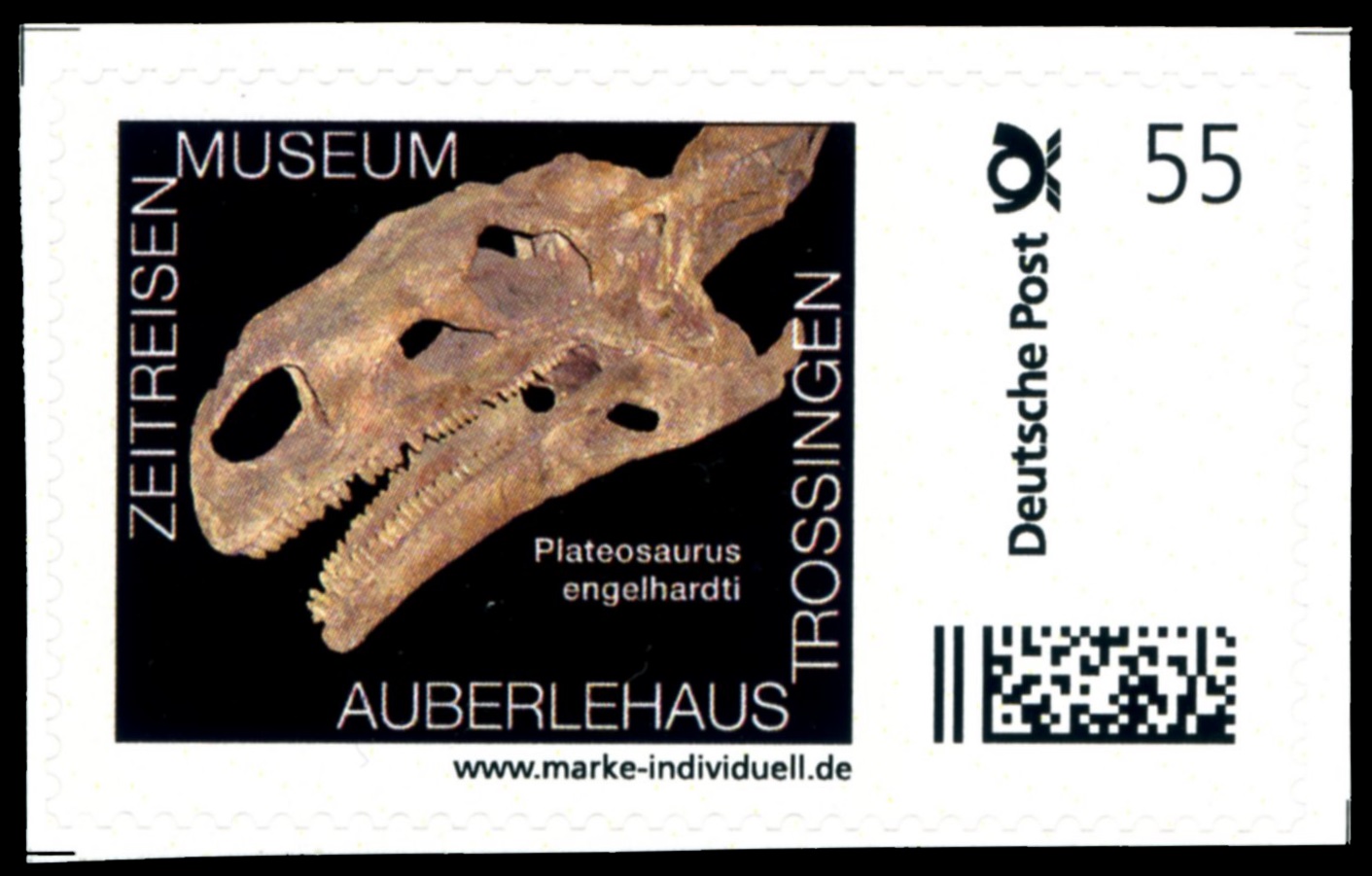 Plateosaurus on personalized stamp of Germany