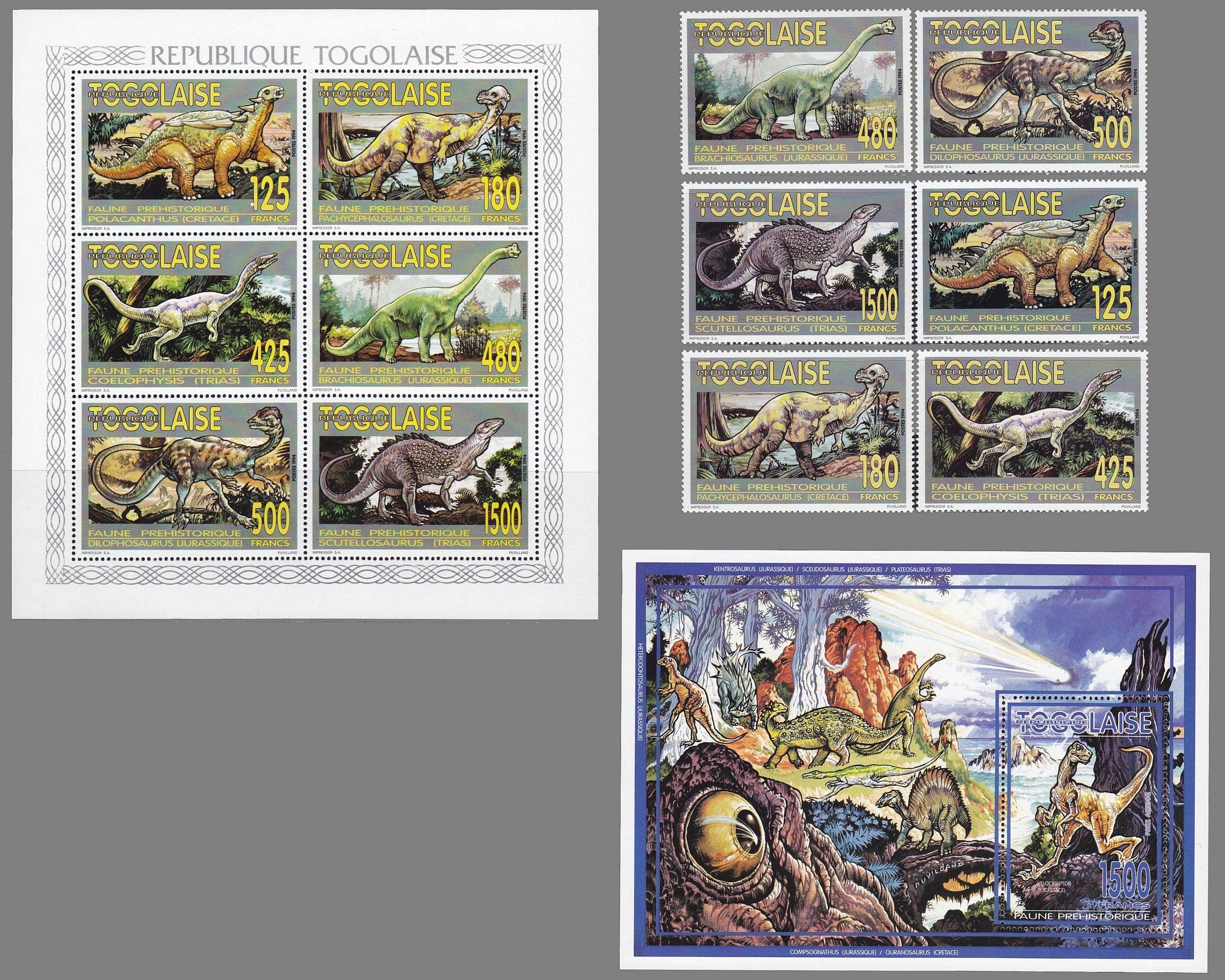  - paleontology stamps of Togo