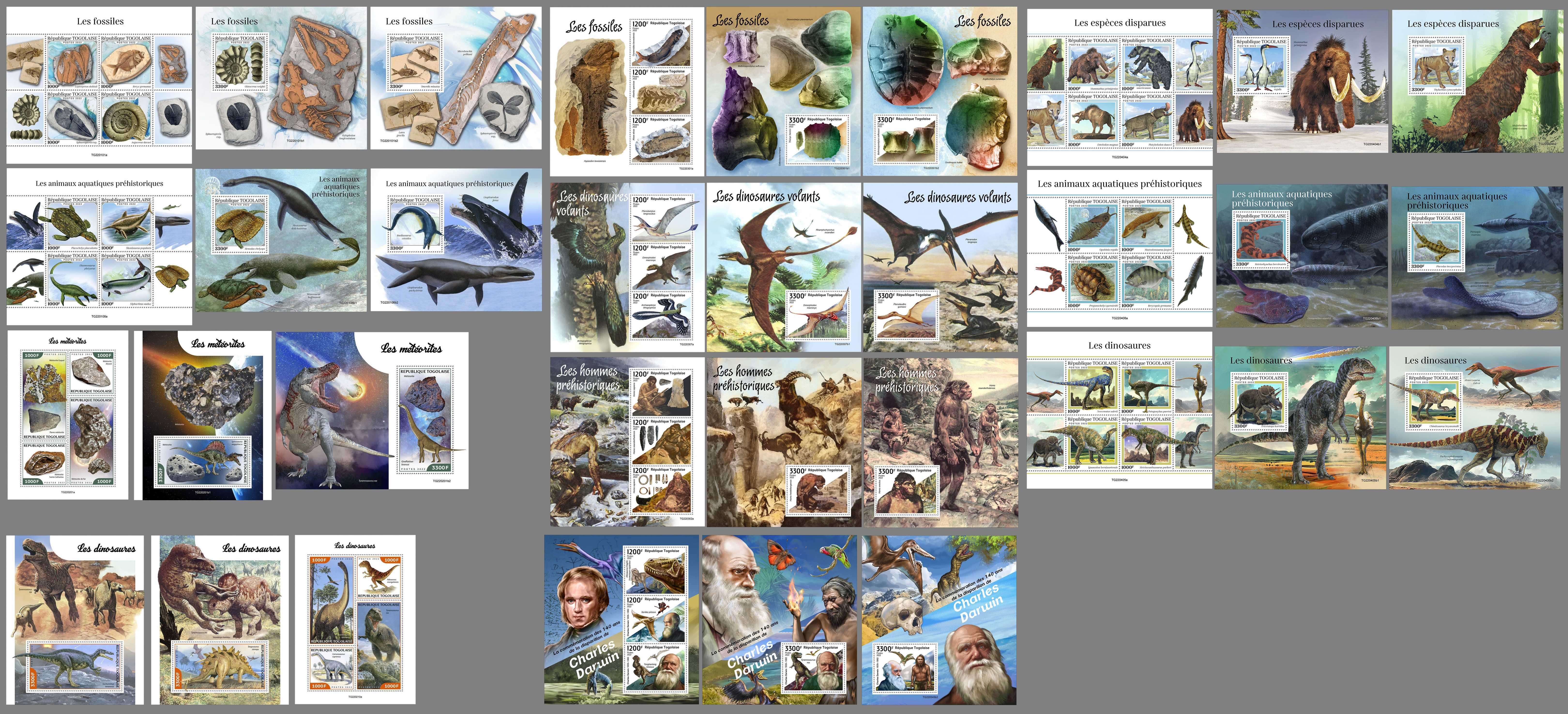  - paleontology stamps of Togo