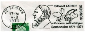 Eduard Lartet on postmark of France
