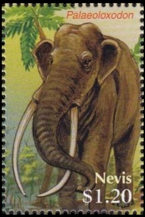 Palaeoloxodon antiquus on stamp of Nevis 2005 Palaeoloxodon antiquus on stamp of Nevis 2005