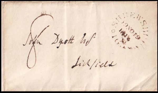  Letter sent from Shrewsbury by Robert Waring Darwin, father of Charles Darwin