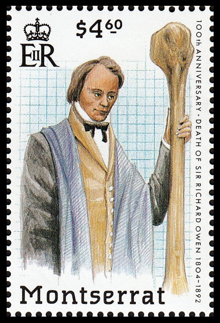 Sir Richard Owen on stamp of Montserrat 1992