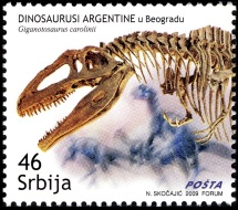 Animal fossil on stamp