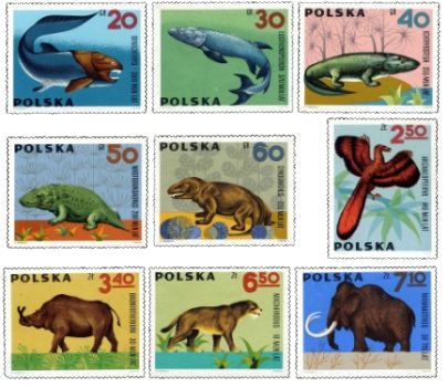 Paleontology - Animals evolution - on stamps