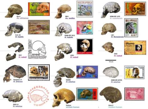 Paleoanthropology - Human evolution - on stamps