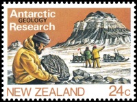 Discovery fossil in Antarctic on stamp