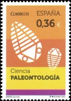 Paleontrology on stamp