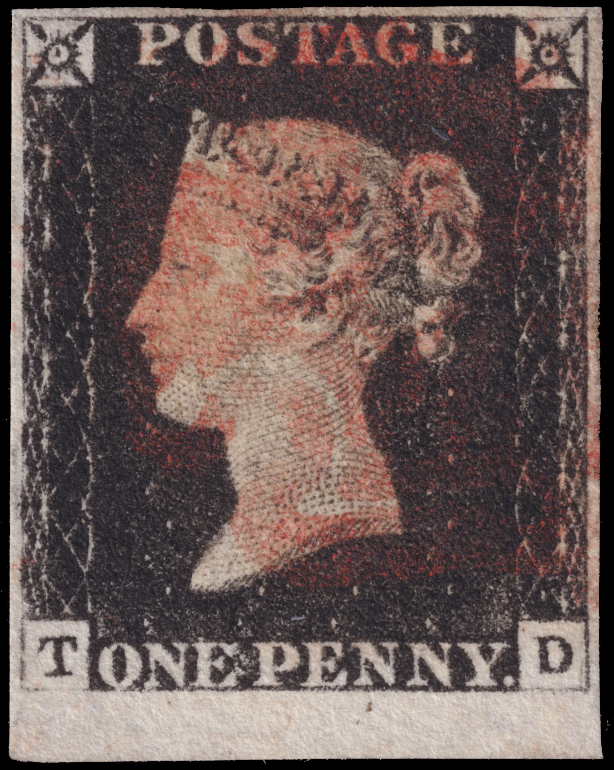 Th Penny Black stamp from 1840