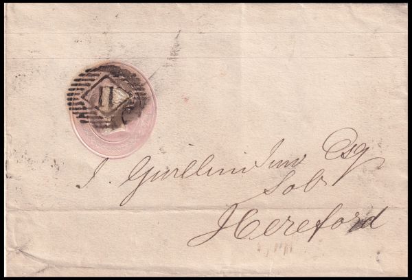 Penny Pink and two Pence Blue postal stationeries from 1841
