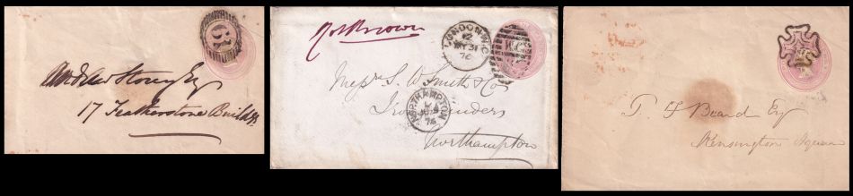 Penny Pink and two Pence Blue postal stationeries from 1841