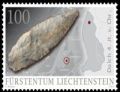 flint tool on stamp of Liechtenstein 2016