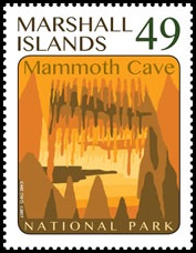 Mammoth Cave on stamp of the Marshall Islands 2017