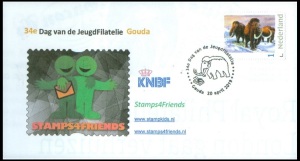 Personalized stamps of Mammoth on commemorative cover of the Netherlands 2019