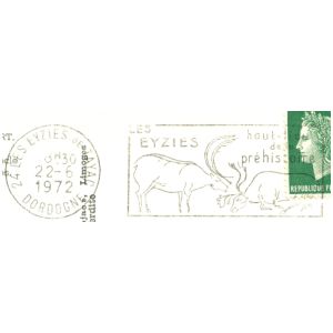 Prehistoric animals on commemorative postmark of France 1963-1983