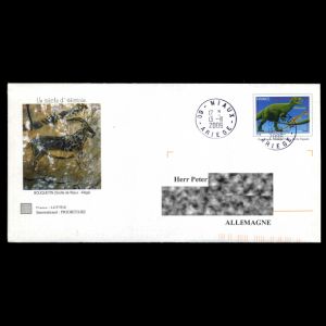 Post Stationery of France 2006 with imprinted stamp of Allosaurus dinosaur