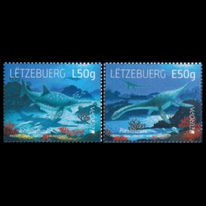 Prehistoric marine animals on stamp of Luxembourg 2024
