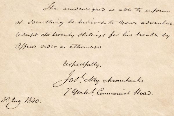 Letter of Joseph Ady, posted in 1841 Letter of Joseph Ady, posted in 1841