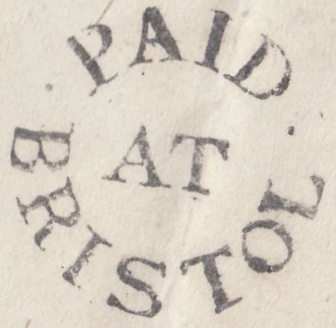 Paid handstamp - paid in Bristol Paid handstamp - paid in Bristol