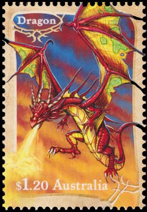 A dragon on stamp of Taiwan 
