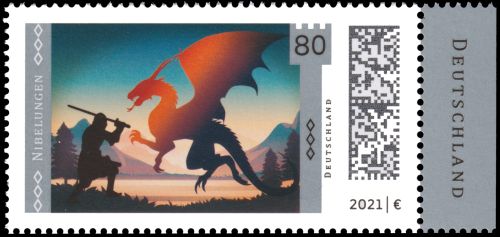 A dragon on stamp of Taiwan 
