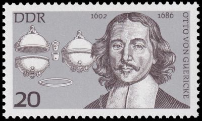 Otto von Guericke on stamp of German Democratic Republic 1977 Otto von Guericke on stamp of German Democratic Republic 1977
