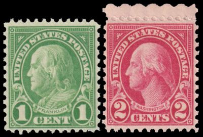Benjamin Franklin and George Washington on definitive Stamps from 1922-1925 Benjamin Franklin and George Washington on definitive Stamps from 1922-1925