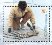 Plesiosaur fossil on stamp of Argentina 2001