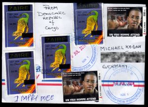 Circulated covers from the Democratic Republic of Congo sent to Germany in 2018