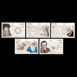 Charles Darwin among other scientists on stamps of Cuba 1996