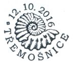 Ammonite on postmark of Czech Republic 2016