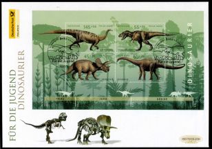 Official FDC with Dinosaur stamps of Germany 2008