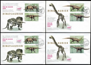 FDC of for the Youth organization with Dinosaur stamps of Germany 2008