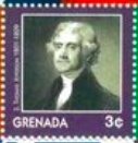 Thomas Jefferson among other American Presidents on stamps of Grenada 2007